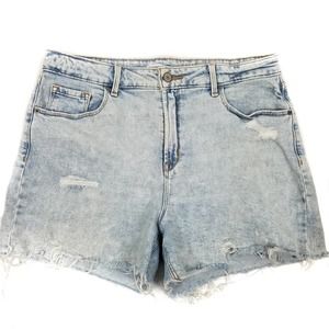 Old Navy Women's High Rise Cut Off Denim Jean Shorts Light Wash Size 12